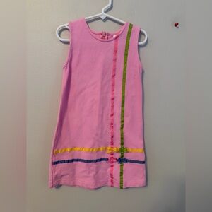 Florence Eiseman Pink Sleeveless Kids Dress with Colorful Ribbon Bows